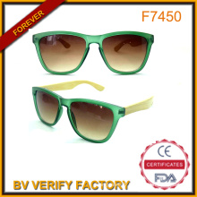 Bambou forme populaire d’armes lunettes de soleil avec cadre en cristal clair